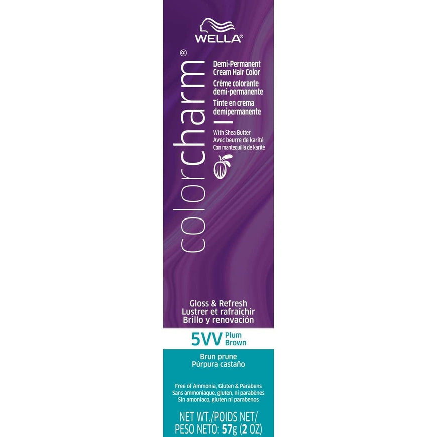 Wella Color Charm Demi-Permanent Cream Hair Color 5Vv Plum Brown